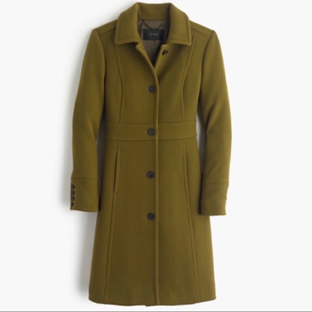 J. Crew Doublecloth Thinsulate Lady Day Coat Irish Moss Size 10